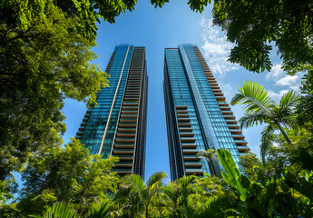 Obraz premium Tall Buildings & Palm Trees 