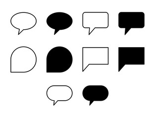 Comment UI Icon Set Solid and Line Discussion Message Vector Style Collection