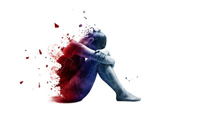 Distressed Young Person Disintegrating