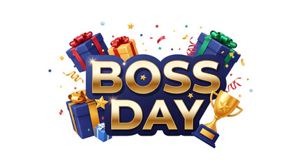 Boss Day Celebration Graphic with Presents