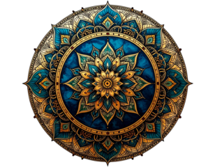 Intricate Circular Henna Mandala Design, Transparent PNG