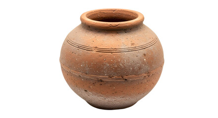 Ancient Clay Pot with Decorative Rings