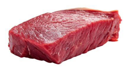 Fresh beef steak, red color, isolated on white background.