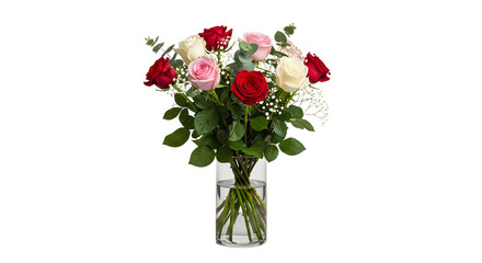 Elegant Bouquet of Roses in Glass Vase
