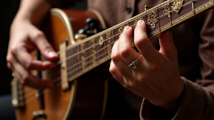 Banjo on a Rustic Wooden Background

