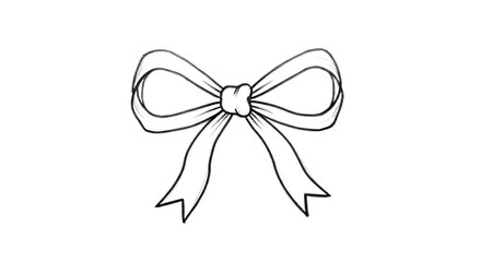 Naklejka premium Elegant Silver Bow Illustration on Black Background