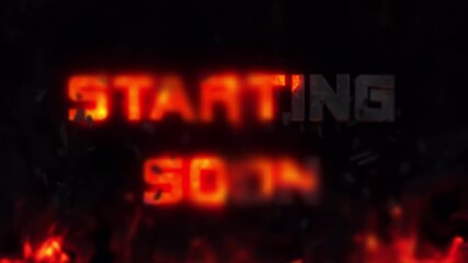 Fiery Countdown: Dynamic "Starting Soon" Animation with Explosive Visuals and Intense Energy