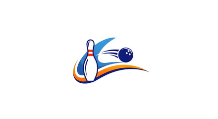 Bowling Ball Hitting Pin Sport Illustration