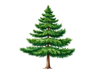 Illustration of a vibrant evergreen tree