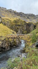 stream in the mountains of iceland