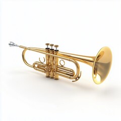 Obraz premium yellow gold trumpet musical instrument classic, isolated white