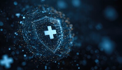Abstract shield graphic, digital design, futuristic protection symbol