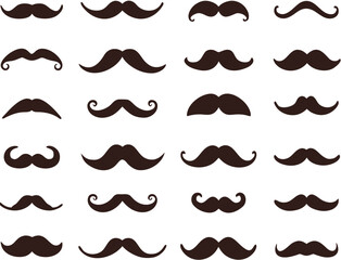 Different mustache collection. Vector 
