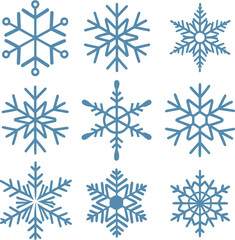 Snowflake different icons. Vector illustrator 
