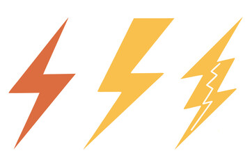 Lightning icon set. Thunderbolt. Vector 

