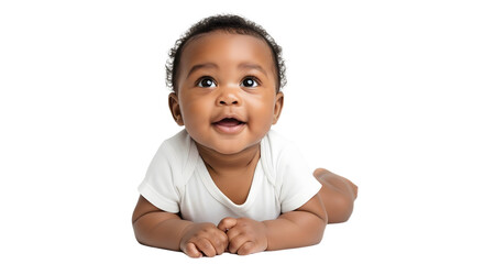 Happy African American Baby Lying Down