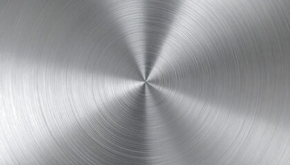 Circular Metallic Surface With Radial Pattern And Light Reflection Against Gray Background