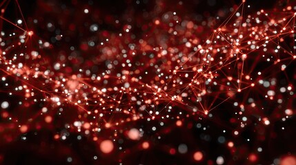 Abstract network design with glowing points and lines.