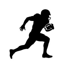 American Football Player Silhouettes Action Poses