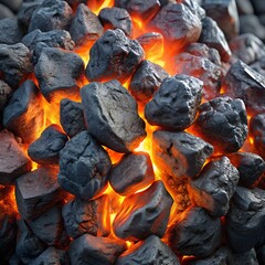 hot coals burning in a fireplace