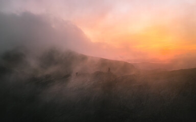 sunrise in the mountains