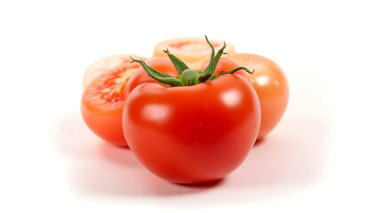Fresh red tomato isolated on white background &mdash; organic healthy vegetable