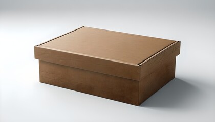 Brown Rectangular Paper Box Mockup on Grey Background