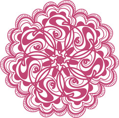 Fototapeta premium Intricate Floral Mandala in Raspberry Hues