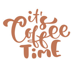 Obraz premium Playful Hand Lettering Coffee Time Phrase with Swirls and Dots Decoration