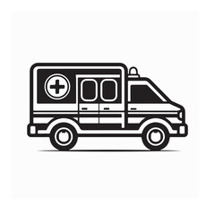 Simple Ambulance Logo Vector Design with Medical Cross and Emergency Symbol