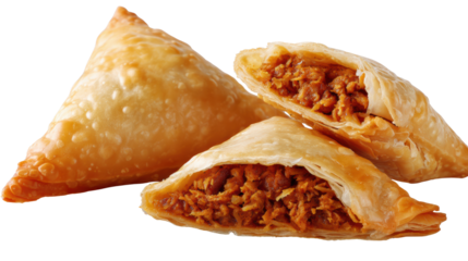 Delicious golden pastries filled with savory meat, perfect for snacking or enjoying as a meal.