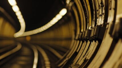 Worn Subway Tunnel with Soft Casting Light and Shadows