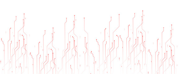 Vector abstract technology on a red background. Technology black circuit diagram.