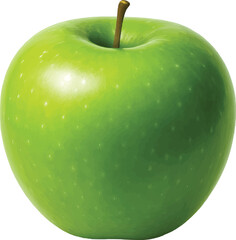 3D Realistic Green Apple Isolated