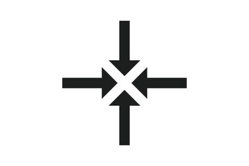 Straight black arrow set pointing upward, downward, leftward, rightward, transparent background icon design
