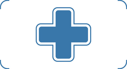 Fototapeta premium Modern medical cross in shades of blue offering health support and assistance