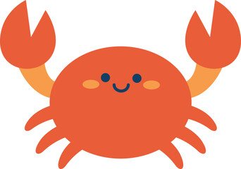 Cute Orange Crab Happy Illustration