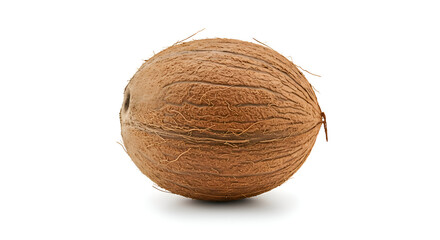 Whole Brown Nut with Textured Shell Isolated on White Background Perfect for Natural Food Photography and Healthy Eating Concepts