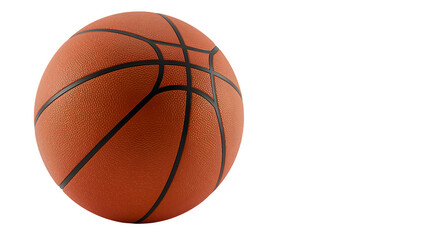 Fototapeta premium Orange basketball with black stripes isolated on transparent background in studio