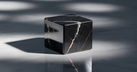 A vertical abstract pattern featuring blue and white lines on a grey background.
