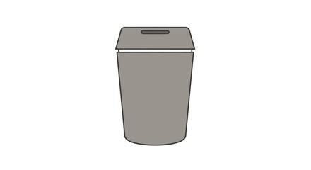 Modern design gray trash can, waste management concept with clean lines and minimalist style