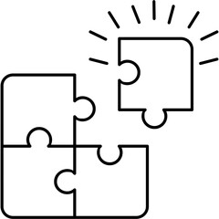 Line Art Puzzle Piece Icon