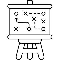 Line Art Strategy Plan Icon
