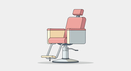 Fototapeta premium Stylized barber chair illustration on a clean backdrop presenting grooming elegance