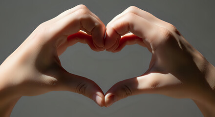 Expressing love and connection with a heart shape formed by hands, symbolizing unity, care, and affection for heartfelt messages and compassionate campaigns