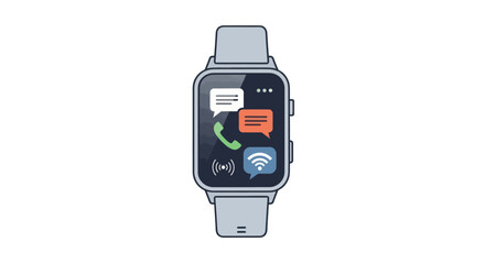 Digital wrist tech communicating notifications with smart device display and design