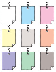 カラフルなメモ用紙とカレンダー風デザインのイラスト素材
