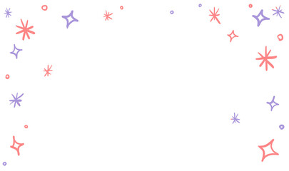 Starry background, night sky stars and sparkle element banner background hand drawing doodle illustration art