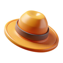 A Vibrant Orange Fedora Hat, Perfect for Design Assets