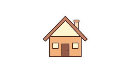 Simple House Illustration with Neutral Colors, Perfect for Childrens Books or Websites